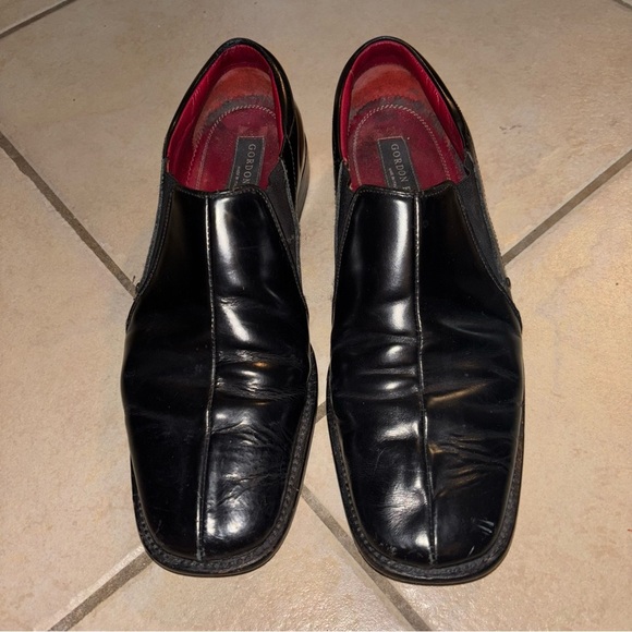 Gordon Rush Men\'s Black Leather Square Toe Slip-On Dress Shoes Size 9.5 main image 6